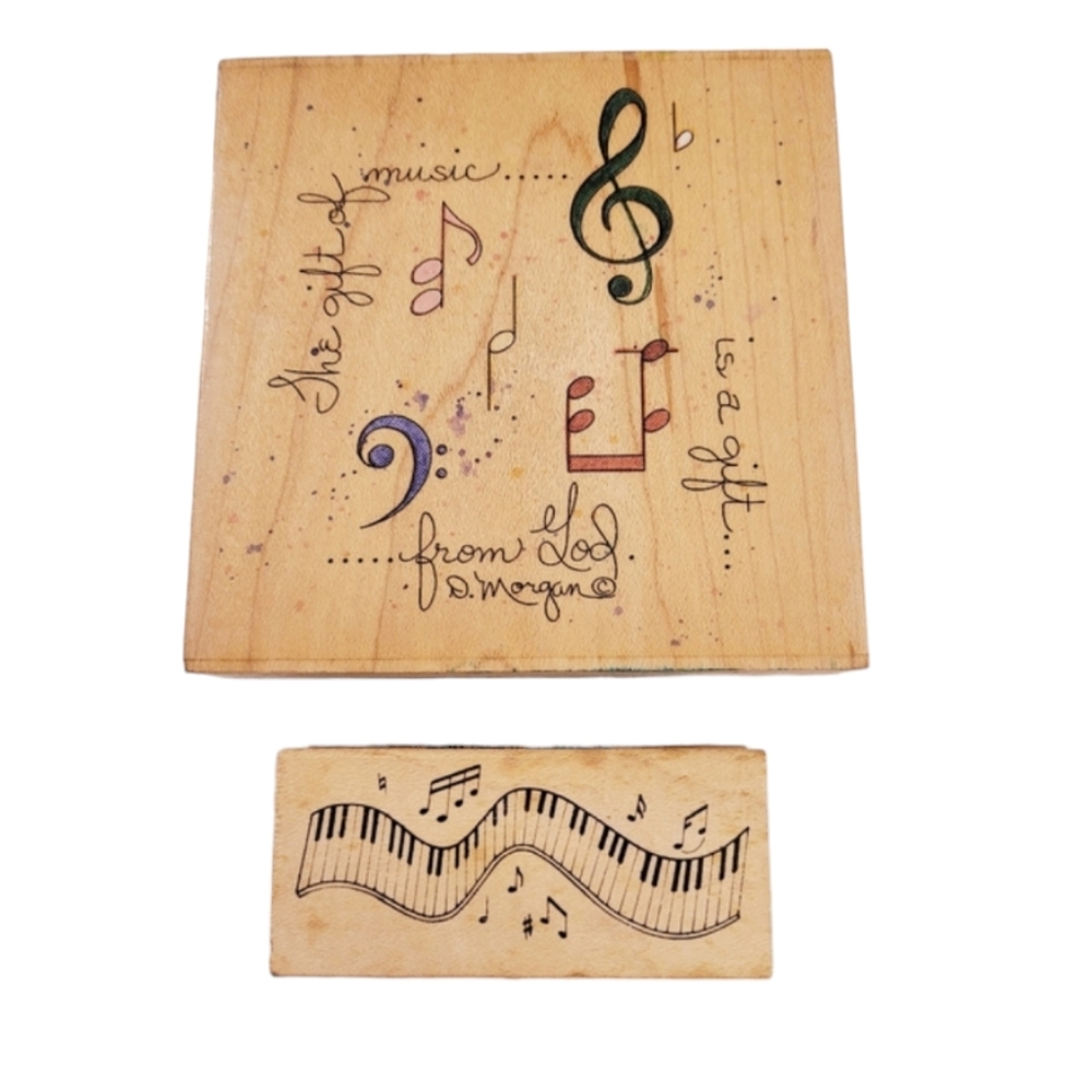 Two Vintage Music Rubber Stamps